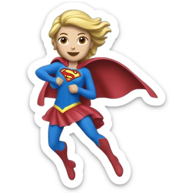 Supergirl fly in the sky sticker