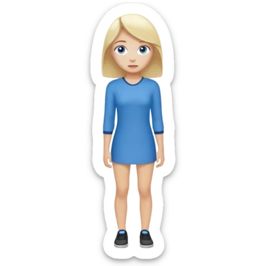 blue eyes blonde girl TRYING TO GET SOMEONES ATTENTION FULL BODY STANDING UP sticker
