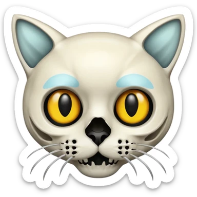 black-eye-sockets cat-skull sticker