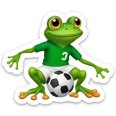 Frog doing soccer sticker