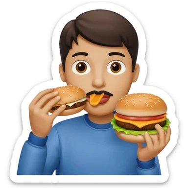 persona comiendo hamburguesa sticker