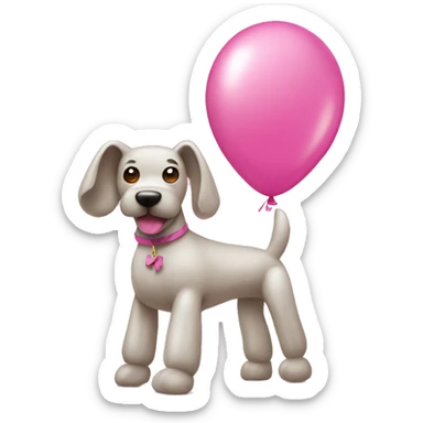 pink balloon dog sticker