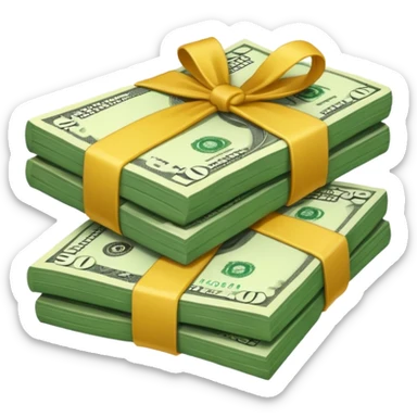 dollars paper money bundle sticker