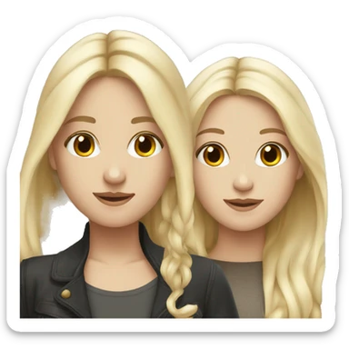 Blonde and brunette bestfriends white  sticker