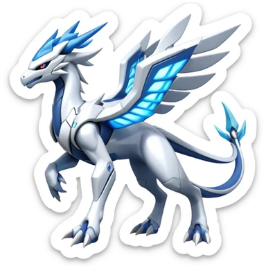 Modern Futuristic Kyurem-reshiram-dialga-Suicune-hybrid, full body sticker