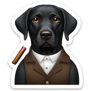 Black Labrador with bourbon and cigar sticker