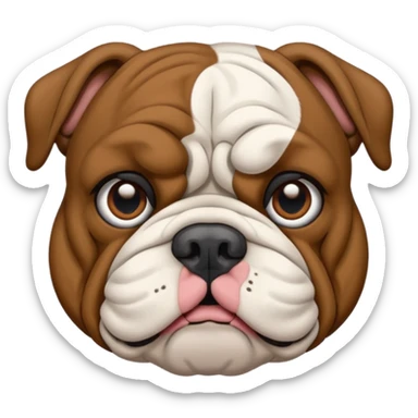bulldog ingles atigrado oscuro con blanco sticker