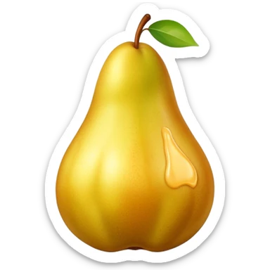 Birne mit Butter und süßen gesichg sticker