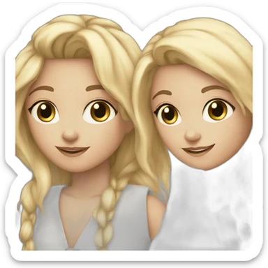 friendgroup of 4 white girld sticker