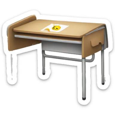 Middle school girls school desk with a blanket wrapped around shoulders  sticker