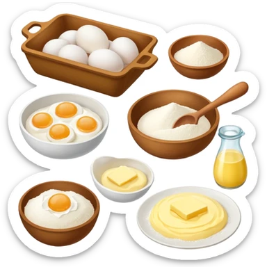 baking ingredients ready for preparation sticker