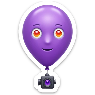 A balloon with a thermal camera effect, purple color sticker