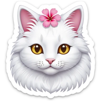 Cat with a Hawaiian flower  sticker