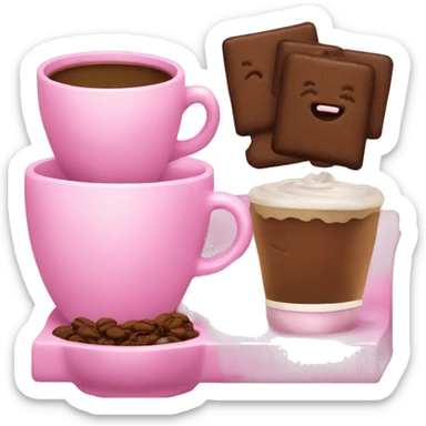 Pink coffe sticker