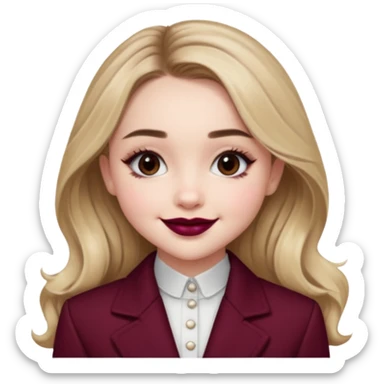 Sabrina carpenter wearing burgundy lipstick  sticker