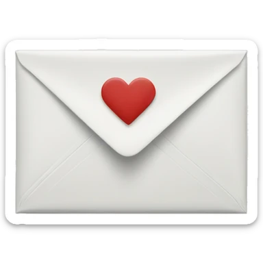 White envelope with kiss mark on it  sticker