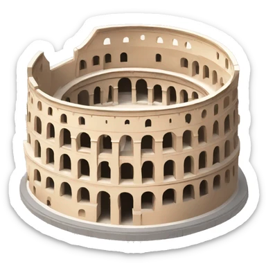 mini cartoon Colosseum sticker