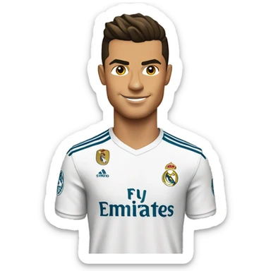 Cristiano Ronaldo passport size photo with Real Madrid shirt sticker