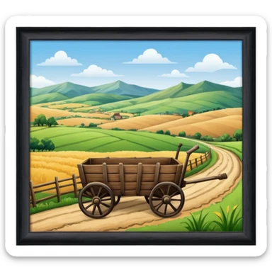 una carretrea con paisaje de lado sticker