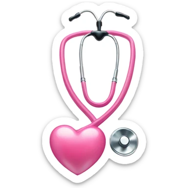 pink heart shaped stethoscope sticker