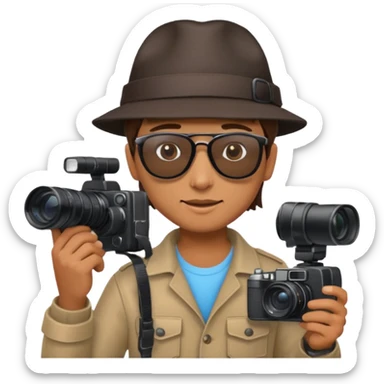 cameraman hold a camera sticker