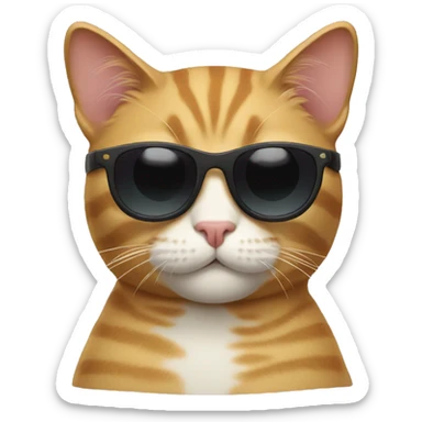 Cat with sunglasses sticker