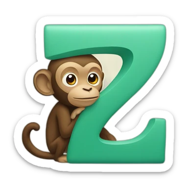 M letter with a monkey sticker