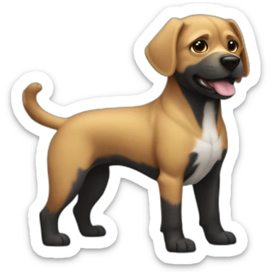 Un chien noir, qui contracte ses muscles sticker