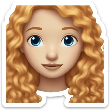 Female, Blond/Ginger hair, one Blue and one Hazel eye, Soft freckles, Button nose sticker