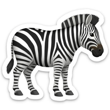 zebra with shit sticker