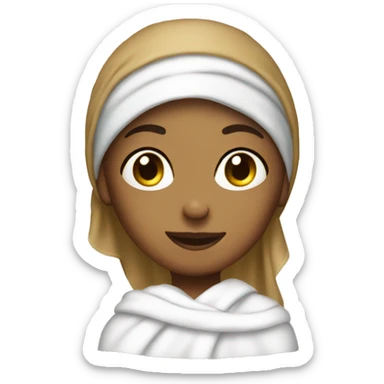 tan girl with towel on her head sticker