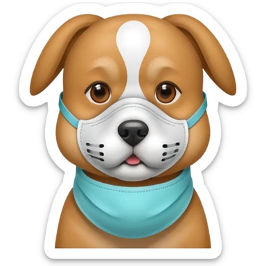 dog Wearing Medical Mask sticker