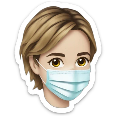 Emma Watson wearing surgical mask  sticker