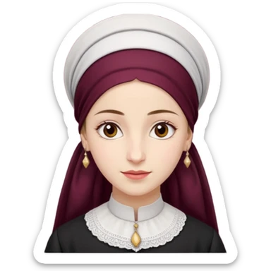 orthodox jewish woman with tichel circa. 1890 make into pretty young maroon sticker