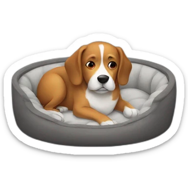 Dog in a dog bed  sticker