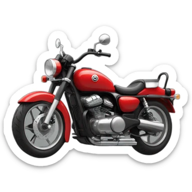 motorbike black and red with dog above sticker