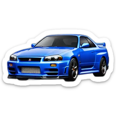 blue nissan skyline r34 sticker
