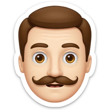 Silly with moustache sticker