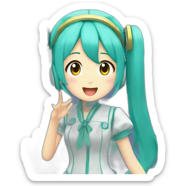 Hatsune Miku singing fly me to the moon sticker