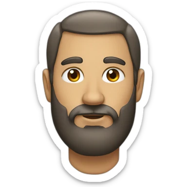 A man's head with a long beard and short hair sticker