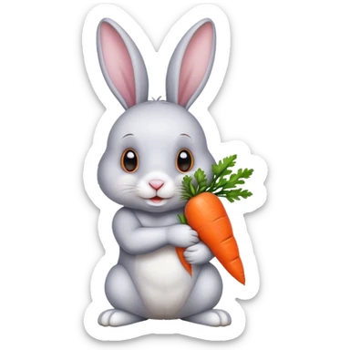 rabbit with carrot sticker