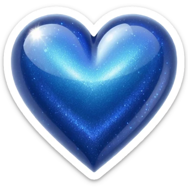 glitter heart dark blue sticker