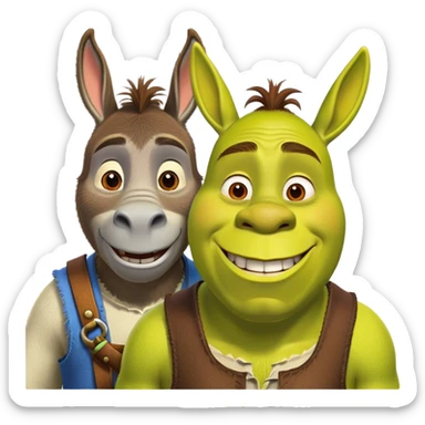 Donkey and shrek sticker