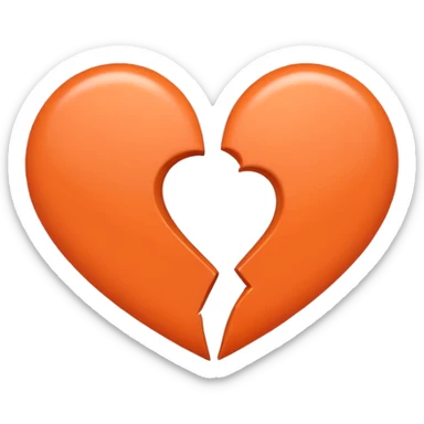 Make a half gray and half orange heart emoji (left is gray and right is orange) sticker