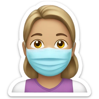 Mom taking mask sticker