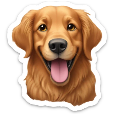 Red golden retriever playing in the dirt sticker