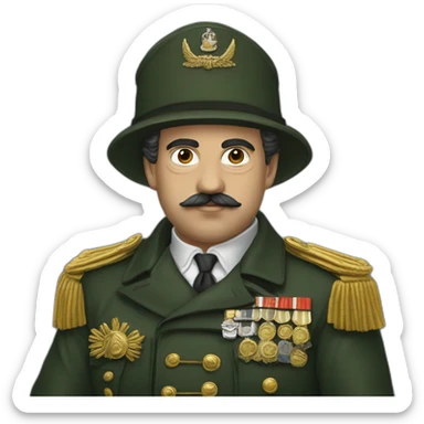 Pessoa armada, usando roupas militares, com orelha de gato. sticker