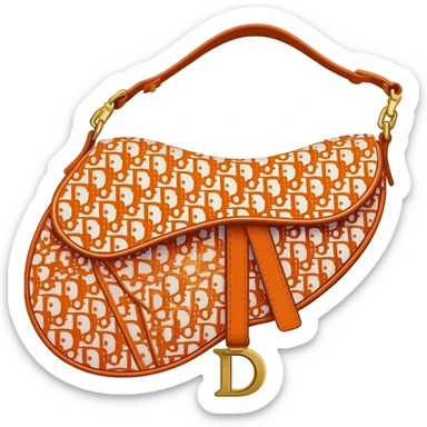 orange dior printed saddle bag sticker