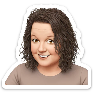 smiling girl with brown hair sticker