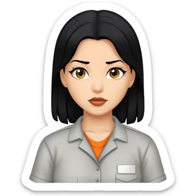 hot female inmate black hair sticker